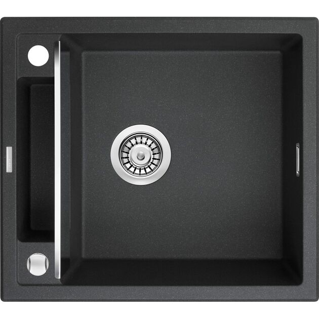 Мийка кухонна Deante Magnetic, граніт, квадрат, без крила, 560х500х219мм, чаша - 1, накладна, металічний графіт, фото , изображение 2 | SNABZHENIE.com.ua