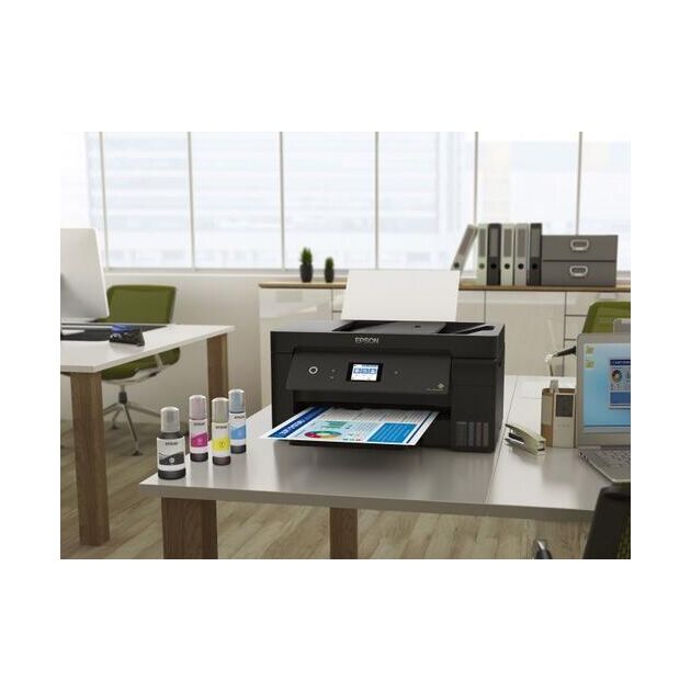 БФП ink color A3 Epson EcoTank L14150 38_24 ppm Fax ADF Duplex USB Ethernet Wi-Fi 4 inks Black Pigment, фото , изображение 3 | SNABZHENIE.com.ua