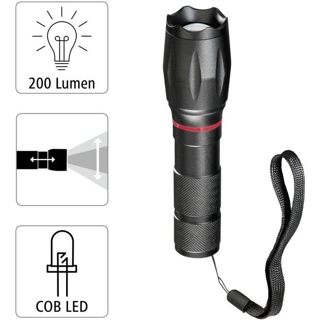 HAMA Ліхтар ручний на батарейках SOLID PRO, AAAx3, 200лм, 5Вт, LED, чорний, фото , зображення 3 | SNABZHENIE.com.ua