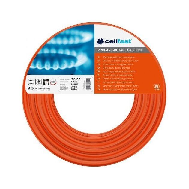 Шланг для газу пропан-бутан /катушка/ 9,0 x 3,0 мм 60 м CELLFAST (20-680), фото , зображення 2 | SNABZHENIE.com.ua