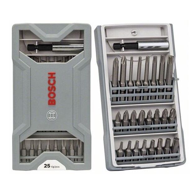Bosch Набір біт Mini X-Line Extra Hard, з універсальним магнітним тримачем, 25 шт., фото , изображение 2 | SNABZHENIE.com.ua