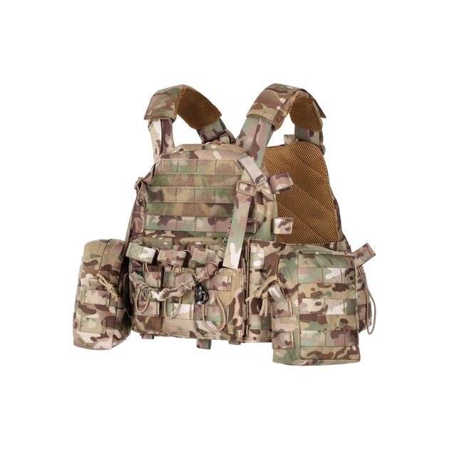 Плитоноска 2Е, Тип 1, з кишенями для бічного захисту і підсумками, Молле, камуфляж, фото , изображение 2 | SNABZHENIE.com.ua