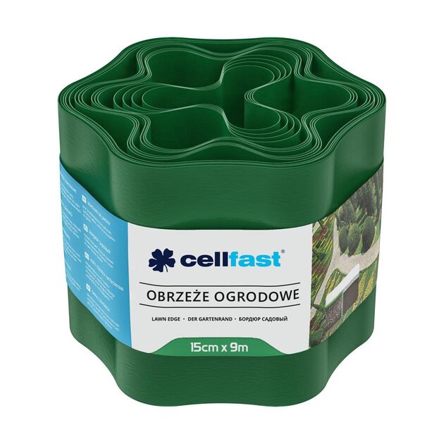 Газонный бордюр волнистый зеленый 15 см x 9 м CELLFAST, фото , изображение 2 | SNABZHENIE.com.ua