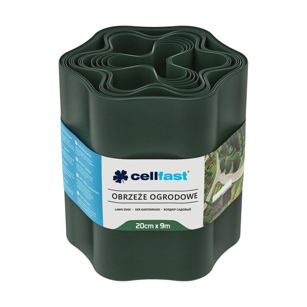 Бордюр газонный волнистый темно-зеленый 20 см x 9 м CELLFAST, фото  | SNABZHENIE.com.ua
