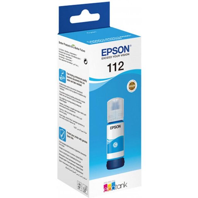 Контейнер з чорнилом Epson 112 EcoTank L11160/L15150/L15160/L6490/L6550/L6570/L15180/L6580 Cyan pigm, фото , зображення 2 | SNABZHENIE.com.ua