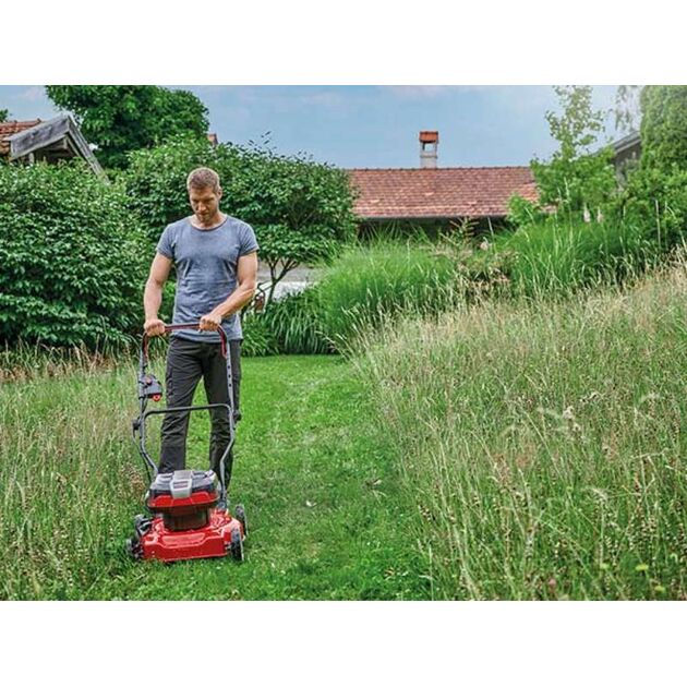Einhell Газонокосарка акум GE-CM 36/48 Li M - Solo, 36В, PXC, 48 см, 30-75 мм, без травозбірника, мульчування, 16.9 кг (без АКБ і ЗП), фото , зображення 3 | SNABZHENIE.com.ua
