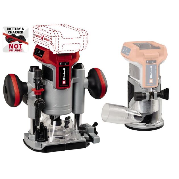 Einhell Фрезер Einhell TP-RO 18 Set Li BL - Solo акум., PXC, 18В, 6/8 мм, 10000-30000 об/хв, фото , зображення 2 | SNABZHENIE.com.ua