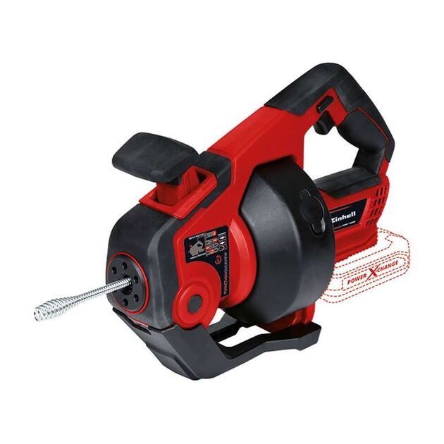 Einhell Пристрій для прочищення труб TE-DA 18/760 Li - Solo акум., PXC, 18В, 560 об/хв, трос 7.6 м, d7мм, 16-55 мм, фото , изображение 3 | SNABZHENIE.com.ua