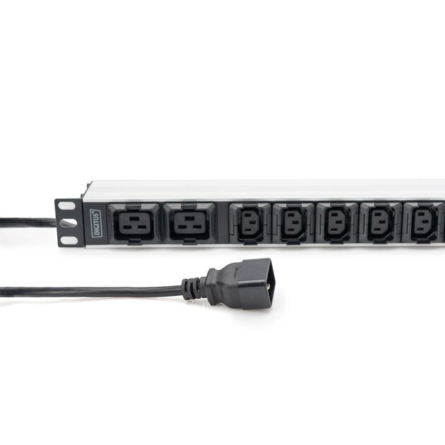 Пристрій розподілу електроживлення DIGITUS 1U, 8xC13, 2xC19, 16A, 250V, вилка C20, фото , изображение 3 | SNABZHENIE.com.ua