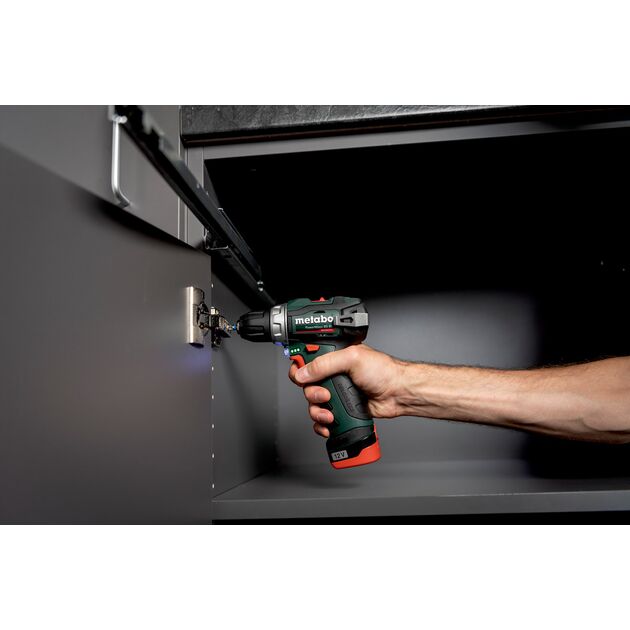 Metabo Шурпокрут-дриль POWERMAXX BS BL, акумуляторний, 2*12В, 2 Аг, 0-400/0-1500об/хв, патрон 1-10мм, 20/38Нм, кейс, 0.8кг, фото , изображение 3 | SNABZHENIE.com.ua