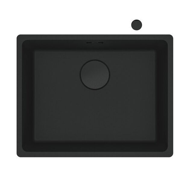 Мийка кухонна Franke Maris, фраграніт, прямокутник, без крила, 553х433х200мм, чаша - 1, універсальна, MRG 110-52, чорний матовий (+вентиль), фото , изображение 2 | SNABZHENIE.com.ua