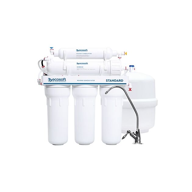 Фільтр зворотного осмосу Ecosoft Standard 5-50M PRO з мінералізатором, мембрана 50gpd, кран капля, дренаж 1:2, фото  | SNABZHENIE.com.ua