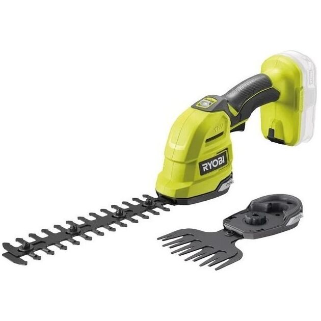 Ryobi Ножиці акумуляторні для трави RY18GSA-0 18В ONE+ з насадкою кущоріз 20см 1кг (без АКБ та ЗП), фото , зображення 2 | SNABZHENIE.com.ua