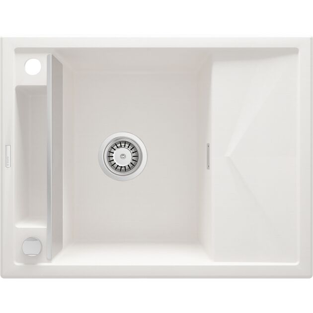 Мийка кухонна Deante Magnetic, граніт, прямокут., з крилом, 640х500х219мм, чаша - 1, врізна, алебастр, фото , зображення 2 | SNABZHENIE.com.ua