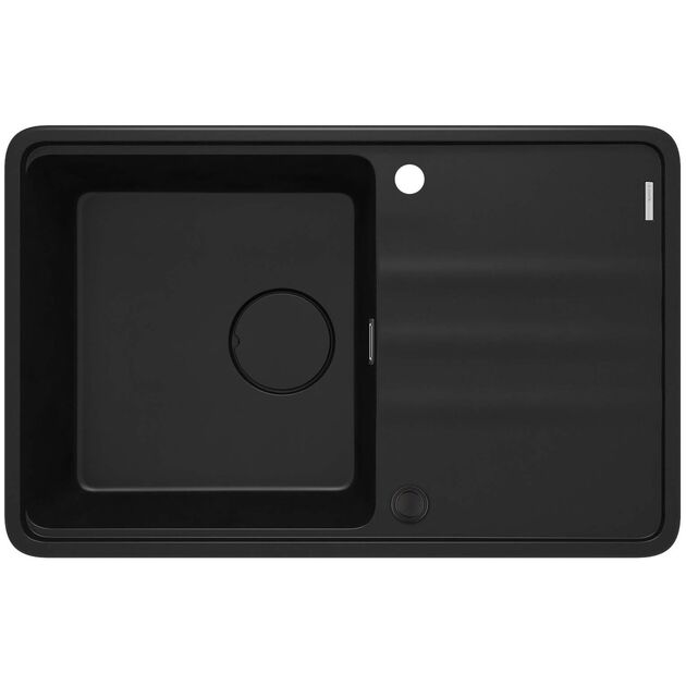 Мийка кухонна Deante Momi, граніт, прямокут., з крилом, 780х500х230мм, чаша - 1, врізна, чорний матовий + кухонна дошка, фото  | SNABZHENIE.com.ua