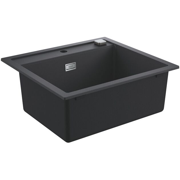 Мийка кухонна Grohe K700, граніт, прямокут., без крила, 560x510x200мм, чаша - 1, врізна, чорний граніт, фото  | SNABZHENIE.com.ua