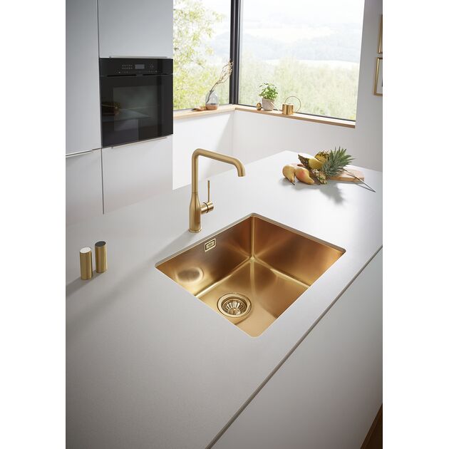Мийка кухонна Grohe K700U, нерж.сталь, прямокут., без крила, 550x450x200мм, чаша - 1, уніврсальна, матовий прохолодний схід сонця, фото , изображение 3 | SNABZHENIE.com.ua