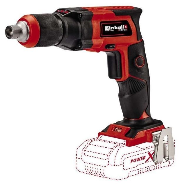 Einhell Шурупокрут для гіпсокартону акумуляторний TE-DY 18 Li - Solo, 18В, 15Нм, 0-4000об•хв, кейс, 1кг, без АКБ і ЗП, фото , изображение 2 | SNABZHENIE.com.ua