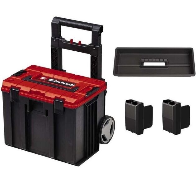 Einhell Ящик модульний для інструменту E-Case L, на коліщатках, телескопічна ручка, 40.6х44.4х35.5см, пластик, фото , зображення 3 | SNABZHENIE.com.ua