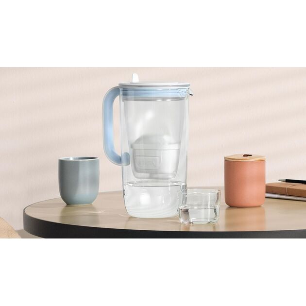 Фільтр-глечик Brita Glass Jug One скляний 2.5л (1.7л очищеної води) з фільтр-картриджем, синій, фото , изображение 3 | SNABZHENIE.com.ua