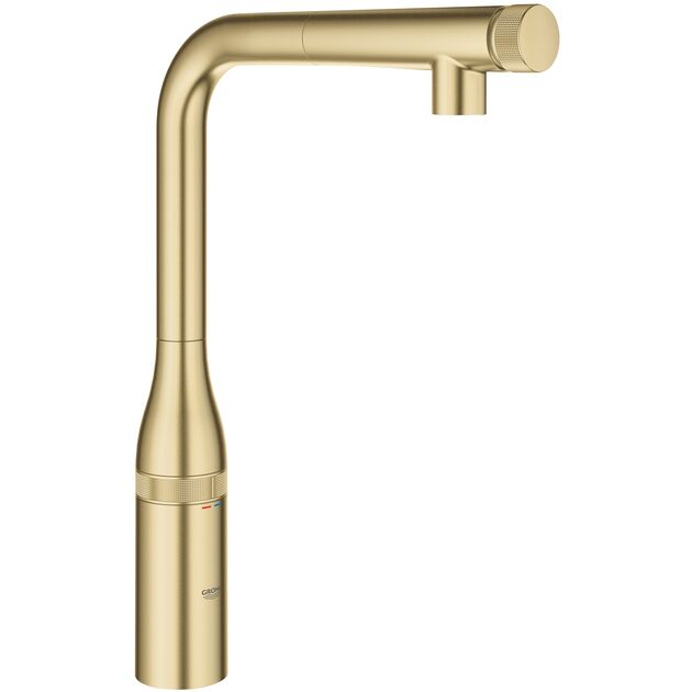Змішувач для кухні Grohe Accent Smart Control, довж.виливу - 199мм, поворотний/витяжний, вентиль/кнопка, матовий прохолодний схід сонця, фото  | SNABZHENIE.com.ua