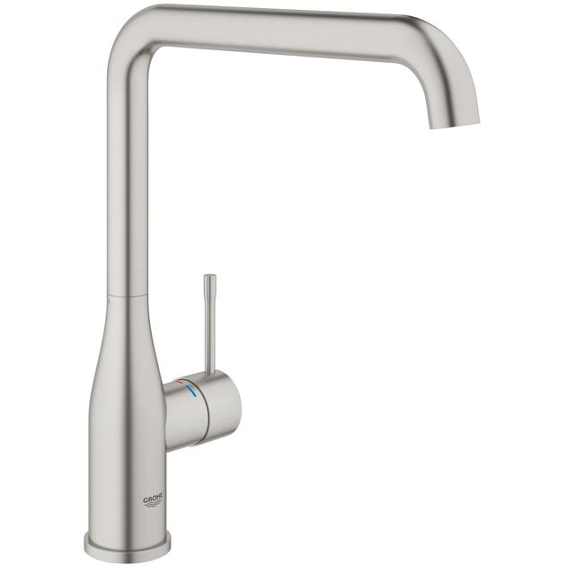 Змішувач для кухні Grohe Accent, довж.виливу - 220мм, поворотний, 1важіль, супер сталь, фото  | SNABZHENIE.com.ua