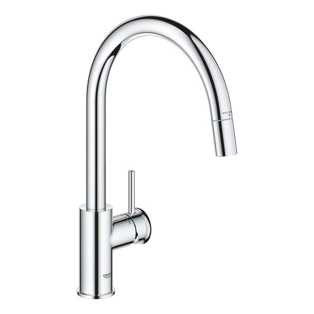 Змішувач для кухні Grohe BauClassic, довж.виливу - 215мм, поворотний, 1важіль, хром, фото , изображение 2 | SNABZHENIE.com.ua