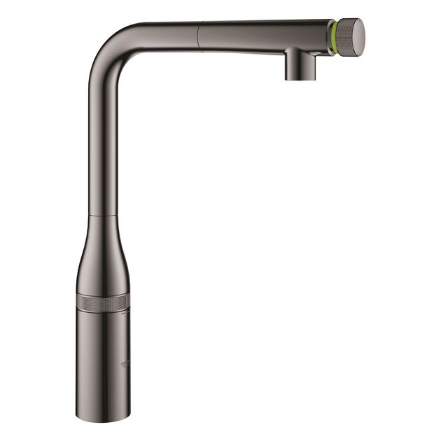 Змішувач для кухні Grohe Essence Smart Control, довж.виливу - 199мм, поворотний/витяжний, вентиль/кнопка, графіт, фото , зображення 2 | SNABZHENIE.com.ua