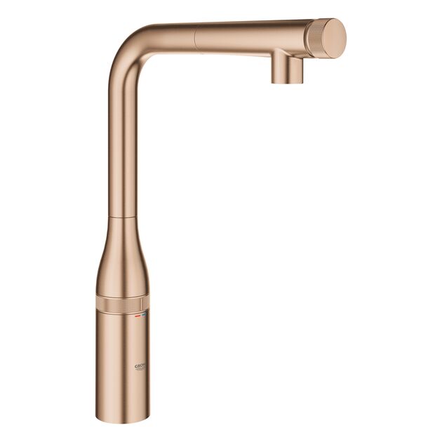 Змішувач для кухні Grohe Essence Smart Control, довж.виливу - 199мм, поворотний/витяжний, вентиль/кнопка, матовий теплий захід сонця, фото , зображення 2 | SNABZHENIE.com.ua