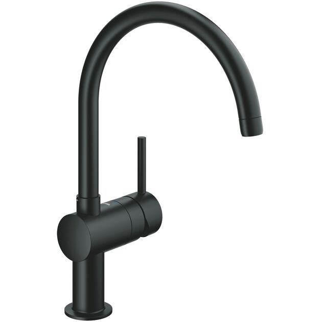 Змішувач для кухні Grohe Minta, довж.виливу - 223мм, поворотний, 1важіль, чорний оксамит, фото  | SNABZHENIE.com.ua