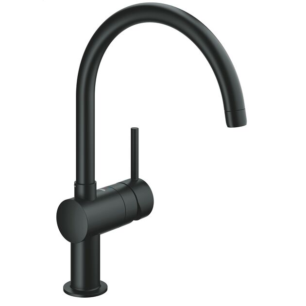 Змішувач для кухні Grohe Minta, довж.виливу - 223мм, поворотний, 1важіль, чорний оксамит, фото , зображення 2 | SNABZHENIE.com.ua