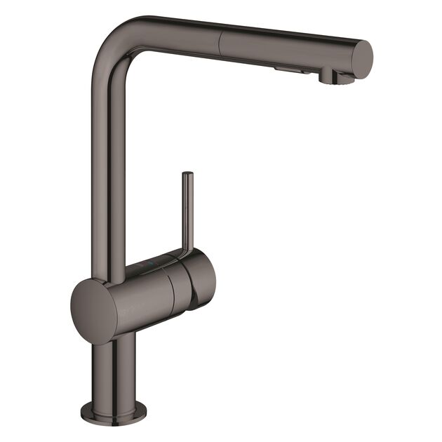 Змішувач для кухні Grohe Minta, довж.виливу - 223мм, поворотний/витяжний, 1важіль, графіт, фото , изображение 2 | SNABZHENIE.com.ua