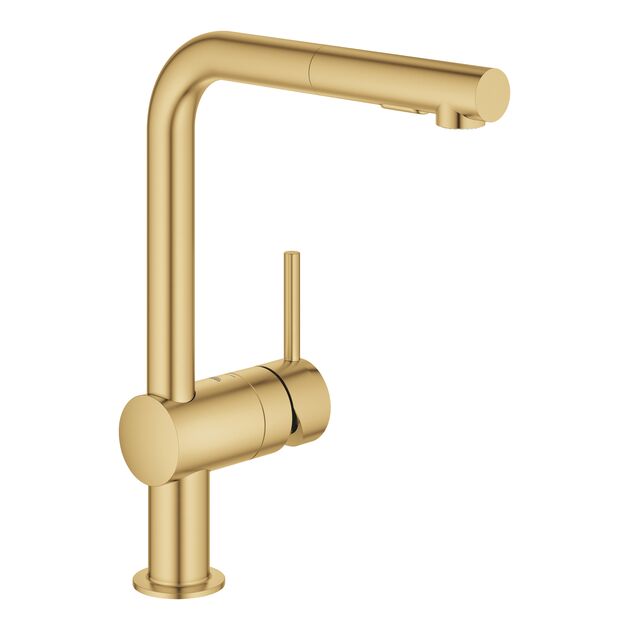 Змішувач для кухні Grohe Minta, довж.виливу - 223мм, поворотний/витяжний, 1важіль, матовий прохолодний схід сонця, фото , зображення 2 | SNABZHENIE.com.ua