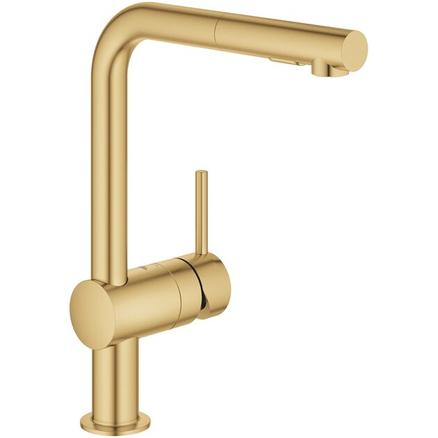 Змішувач для кухні Grohe Minta, довж.виливу - 223мм, поворотний/витяжний, 1важіль, матовий прохолодний схід сонця, фото  | SNABZHENIE.com.ua