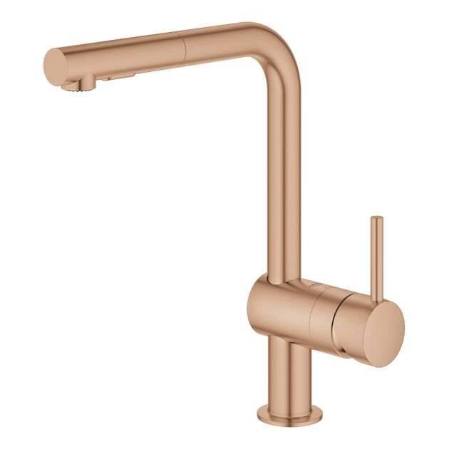 Змішувач для кухні Grohe Minta, довж.виливу - 223мм, поворотний/витяжний, 1важіль, теплий захід сонця, фото , зображення 3 | SNABZHENIE.com.ua