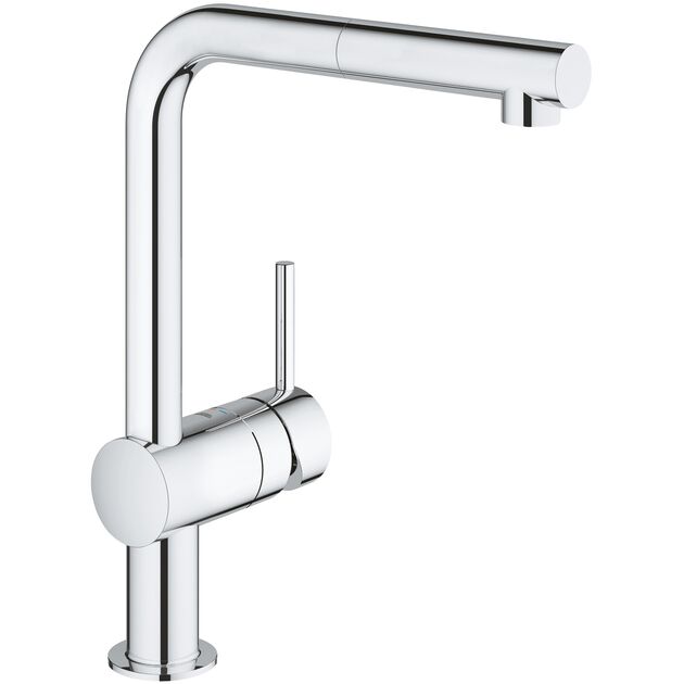 Змішувач для кухні Grohe Vento, довж.виливу - 223мм, поворотний/витяжний, 1важіль, хром, фото  | SNABZHENIE.com.ua