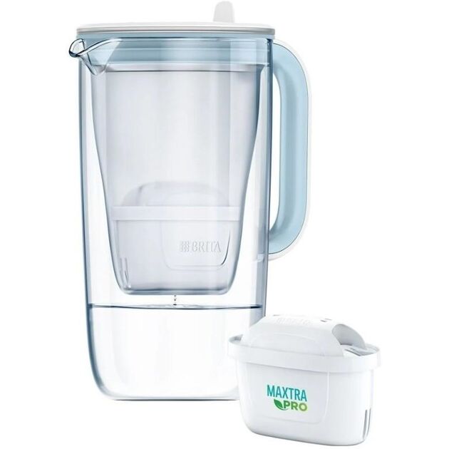 Фільтр-глечик Brita Glass Jug One скляний 2.5л (1.7л очищеної води) з фільтр-картриджем, синій, фото  | SNABZHENIE.com.ua