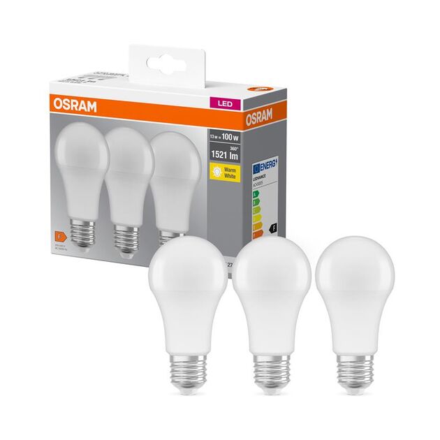 Osram Набір ламп 3шт LED E27 13Вт 2700К 1520Лм A60, фото , изображение 3 | SNABZHENIE.com.ua