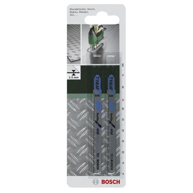 Bosch Полотно пиляльне для електролобзика BiM по металу , T 118 AF, 1.1-1.5х91мм, 2шт, фото , зображення 2 | SNABZHENIE.com.ua