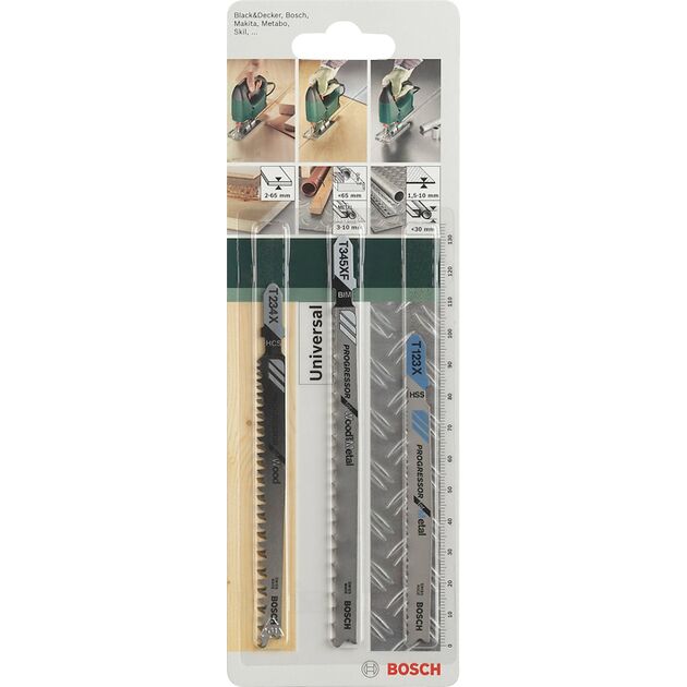 Bosch Полотно пиляльне для електролобзика по дереву та металу, Progressor Wood and Metal, набір 3шт, фото , зображення 3 | SNABZHENIE.com.ua