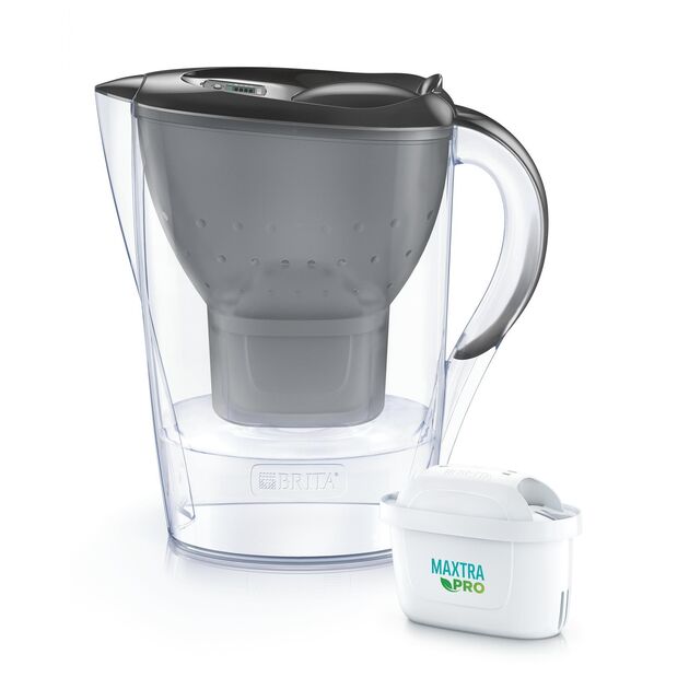 Фільтр-глечик Brita Marella Memo MXPro 2.4л (1.4л очищеної води) з фільтр-картриджем, графіт, фото , зображення 2 | SNABZHENIE.com.ua
