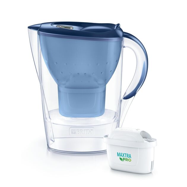 Фільтр-глечик Brita Marella Memo MXPro 2.4л (1.4л очищеної води) з фільтр-картриджем, синій, фото , зображення 2 | SNABZHENIE.com.ua