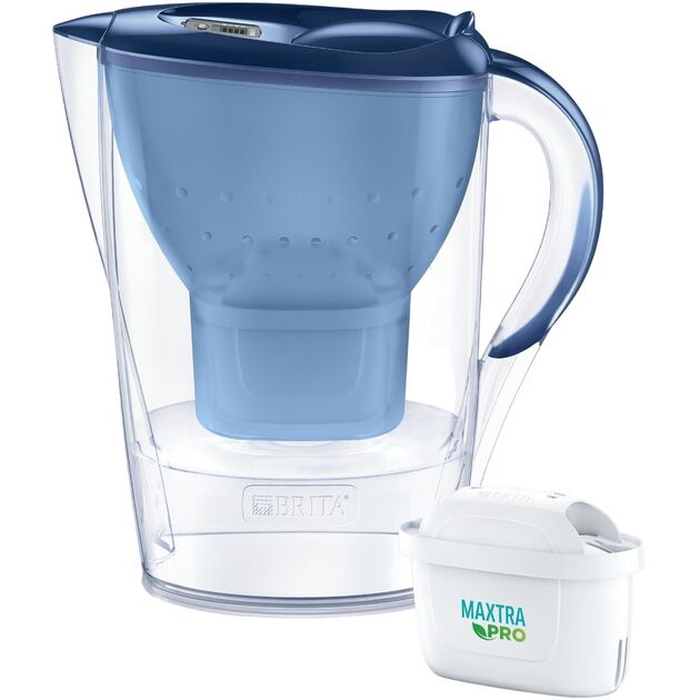 Фільтр-глечик Brita Marella Memo MXPro 2.4л (1.4л очищеної води) з фільтр-картриджем, синій, фото  | SNABZHENIE.com.ua