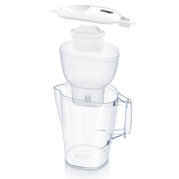 Фільтр-глечик Brita Aluna Memo MXPro 2.4л (1.4л очищеної води) з фільтр-картриджем, білий, фото , изображение 3 | SNABZHENIE.com.ua