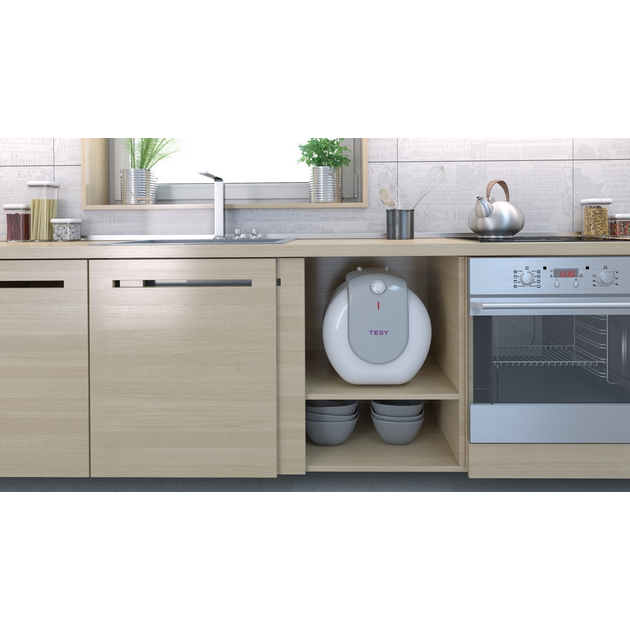 Водонагрівач електр. TESY Bilight Compact 10U GCU 1020 L52 RC, 10л, 2кВт, монтаж під мийкою, мех. кер-ння, B, білий, фото , зображення 3 | SNABZHENIE.com.ua