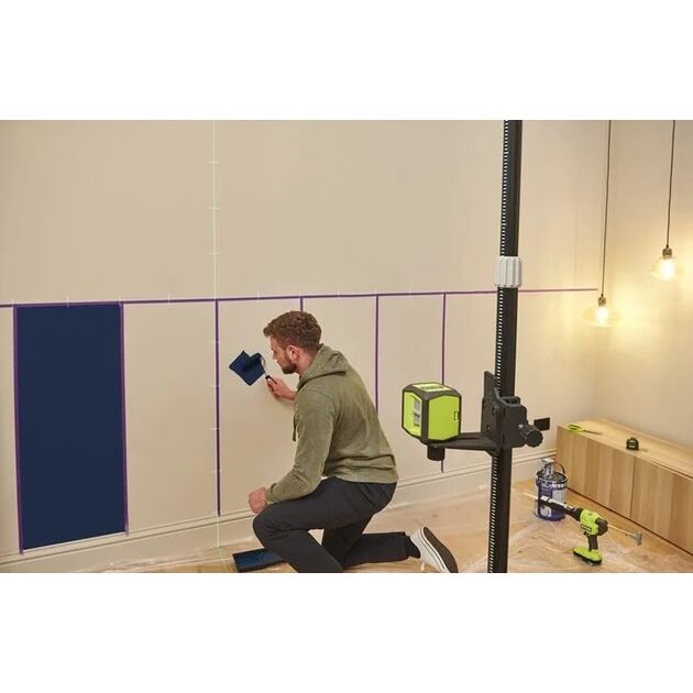 Ryobi Нівелір лазерний RBCLLG2 до 15м ±0.5мм перехресний зелений промінь 2хАА 0.4кг, фото , изображение 3 | SNABZHENIE.com.ua