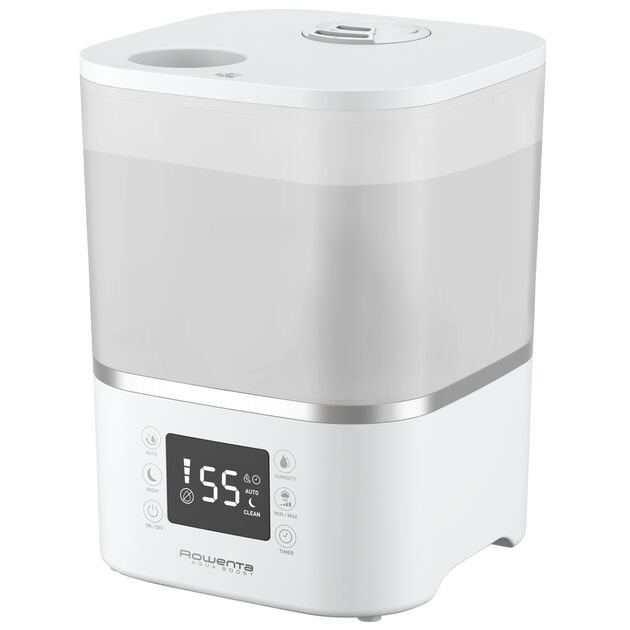Зволожувач повітря Rowenta Aqua Boost, традиційне зволоження, 40м2, 2,5л, 380мл/г, електр. кер-ння, авт. вимкнення, білий, фото , зображення 3 | SNABZHENIE.com.ua