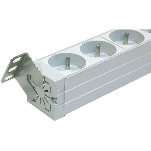 Пристрій розподілу електроживлення ZPAS 19", 1U, блок 9хShuko, без вимикача, вилка С14, фото , изображение 3 | SNABZHENIE.com.ua