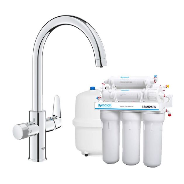 Комплект змішувача для кухні Grohe Blue Pure StartCurve з фільтром зворотного осмосу Ecosoft Standard (MO55030592), фото , изображение 2 | SNABZHENIE.com.ua