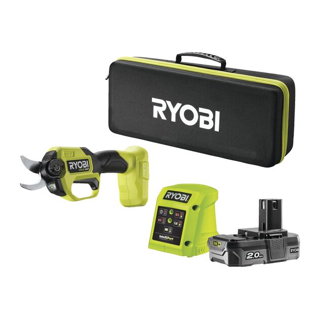 Ryobi Секатор акумуляторний ONE+ HP RY18SCXA-120T 18В акб 1х2А·год ЗП d різа 28мм 0.83кг кейс, фото , зображення 2 | SNABZHENIE.com.ua